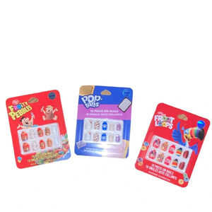 Fruity Pebbles, Froot Loops, and pop tart Claire's Vegan Press On Faux Nails